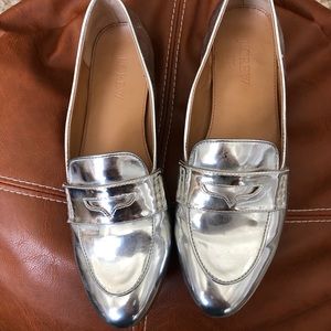Jcrew Factory silver metallic loafers size 7.5